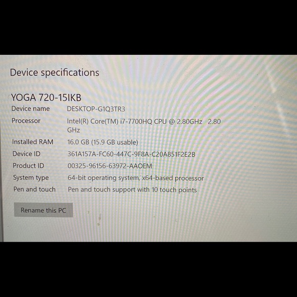 Yoga Lenovo laptop and tablet touchscreen intel i7 - Picture 1 of 4